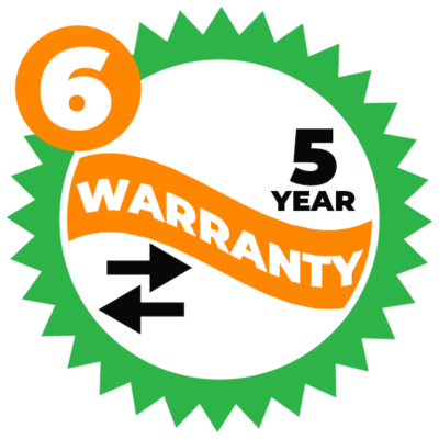 Step 6 There is a 5-year transferable warranty that comes with the product.